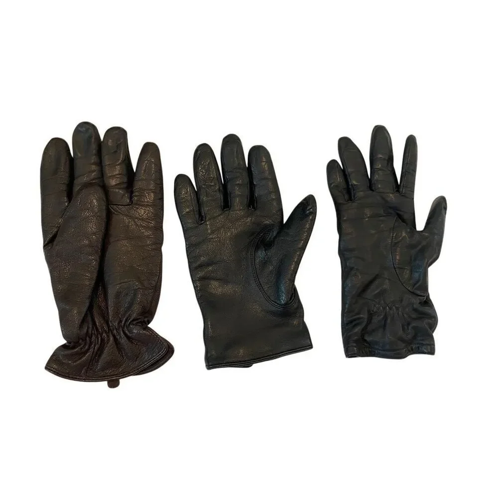 3 Mismatched Thinsulate Leather Gloves Wmns Medium Imperfect Craft Costume Use